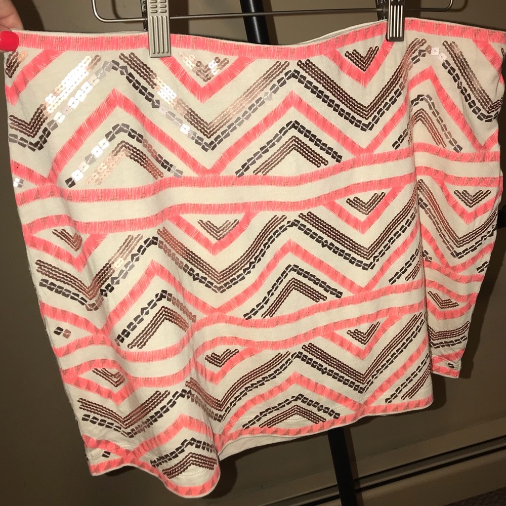 Express Aztec skirt with flirty sequins
